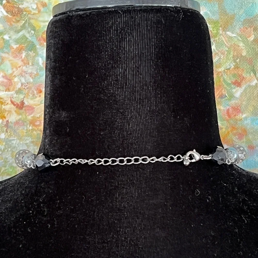 Silver and Gray Pearl Statement Costume Necklace